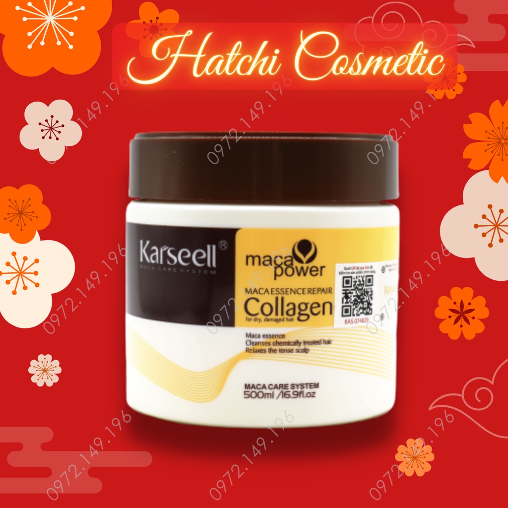 Hấp Ủ Collagen Karseell Maca Phục Hồi Hư Tổn Tóc Hũ 500ML