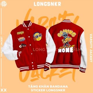 [Tặng Sticker và khăn Tuban] _ Áo khoác Varsity Coming Home họa tiết Longsnkr chất nỉ giữ nhiệt và thoáng - Bomber /Vars