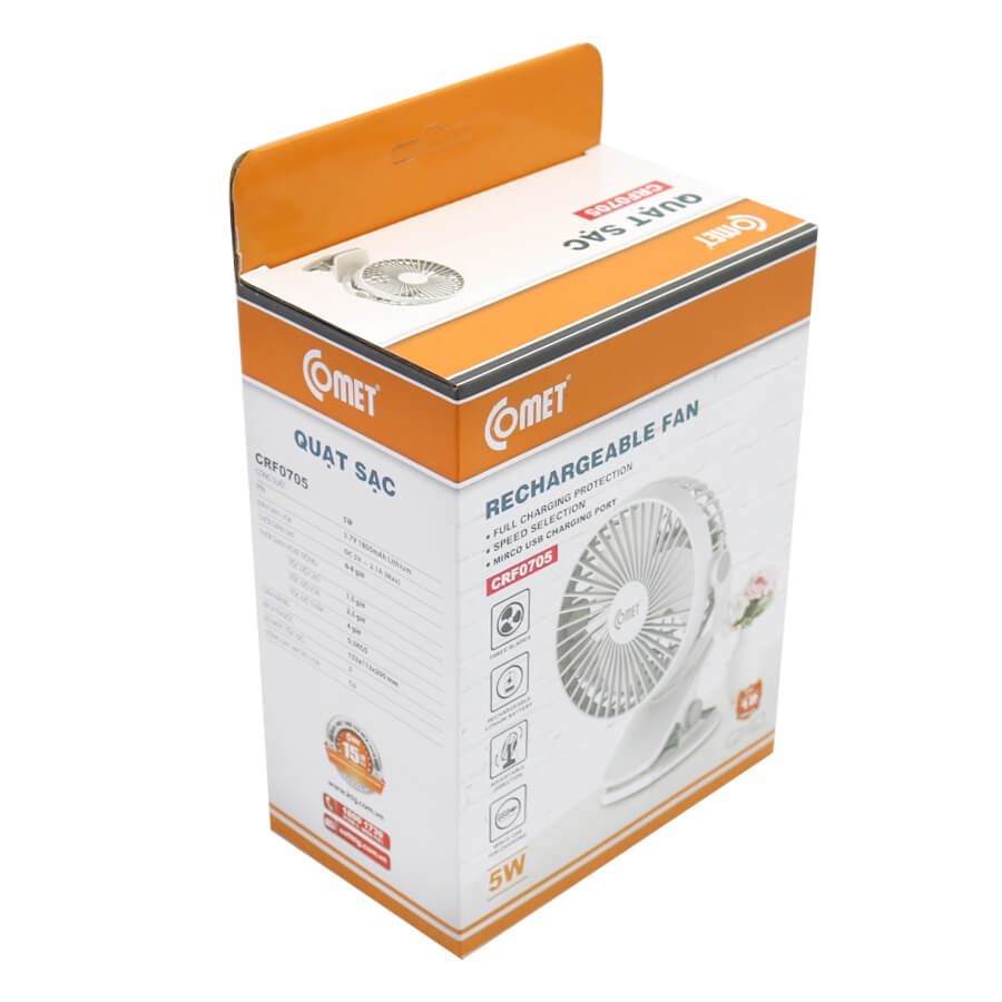 Quạt sạc COMET CFR0705 chính hãng bảo hành 1 năm