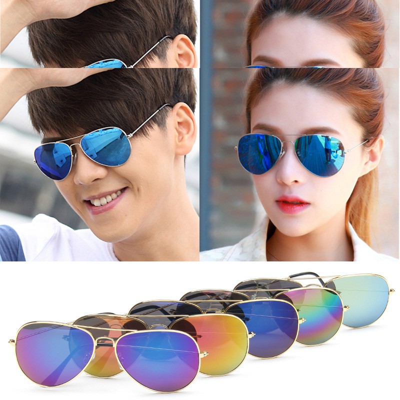 Mắt Kính tráng gương thời thượng phù hợp cho cả nam và nữ (Vàng) | BigBuy360 - bigbuy360.vn