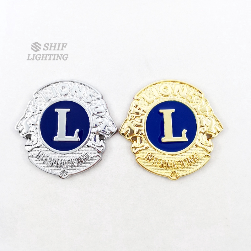 1 x Logo Kim Loại Hình Logo Vua Sư Tử Quốc Tế Trang Trí Xe Hơi
