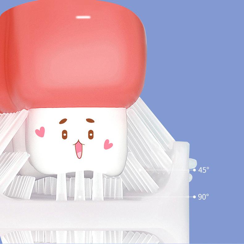Bàn chải đánh răng silicone chữ U xoay 360 độ hình nấm cho bé từ 2 - 12 tuổi