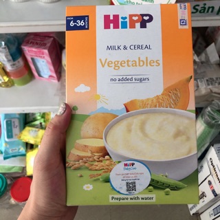 Bột ăn dặm sữa và ngũ cốc rau củ tổng hợp hipp