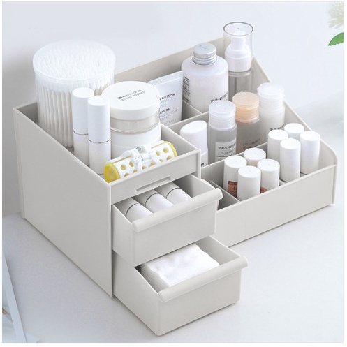 Kệ Mỹ Phẩm Để Bàn Siêu Tiện Ích Kệ Có 3 Tầng, 2 Ngăn Kéo