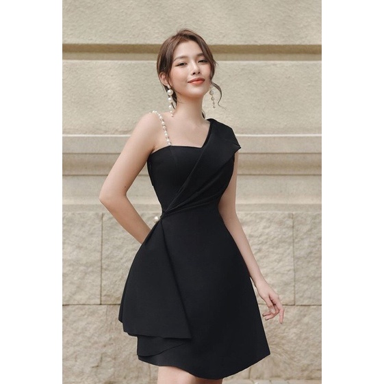 LAYLA'S DRESS BY CHAMS- Đầm Xoè Một Dây Nhún Eo Ngọc