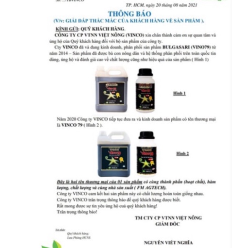 Phân bón lá trung lượng Vino 79 chai 500ml - Vinco79, VINCO 79 - KOREA