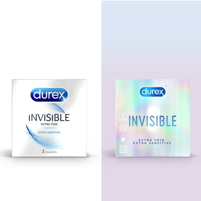 Bao cao su durex invisible siêu mỏng nhiều gel bôi trơn 1 hộp 3 cái hebuhome