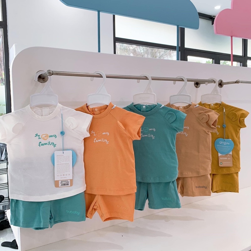 Bộ Bu baby cộc cài vai hoạ tiết còn lẻ size