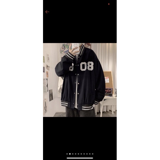 Áo khoác bomber unisex ⚡ 𝐂𝐨́ 𝐕𝐢𝐝𝐞𝐨 - 𝐀̉𝐧𝐡 𝐓𝐡𝐚̣̂𝐭 ⚡ Áo bomber bóng chày H8-08 chất kaki dày dặn, mặc đi học, đi chơi