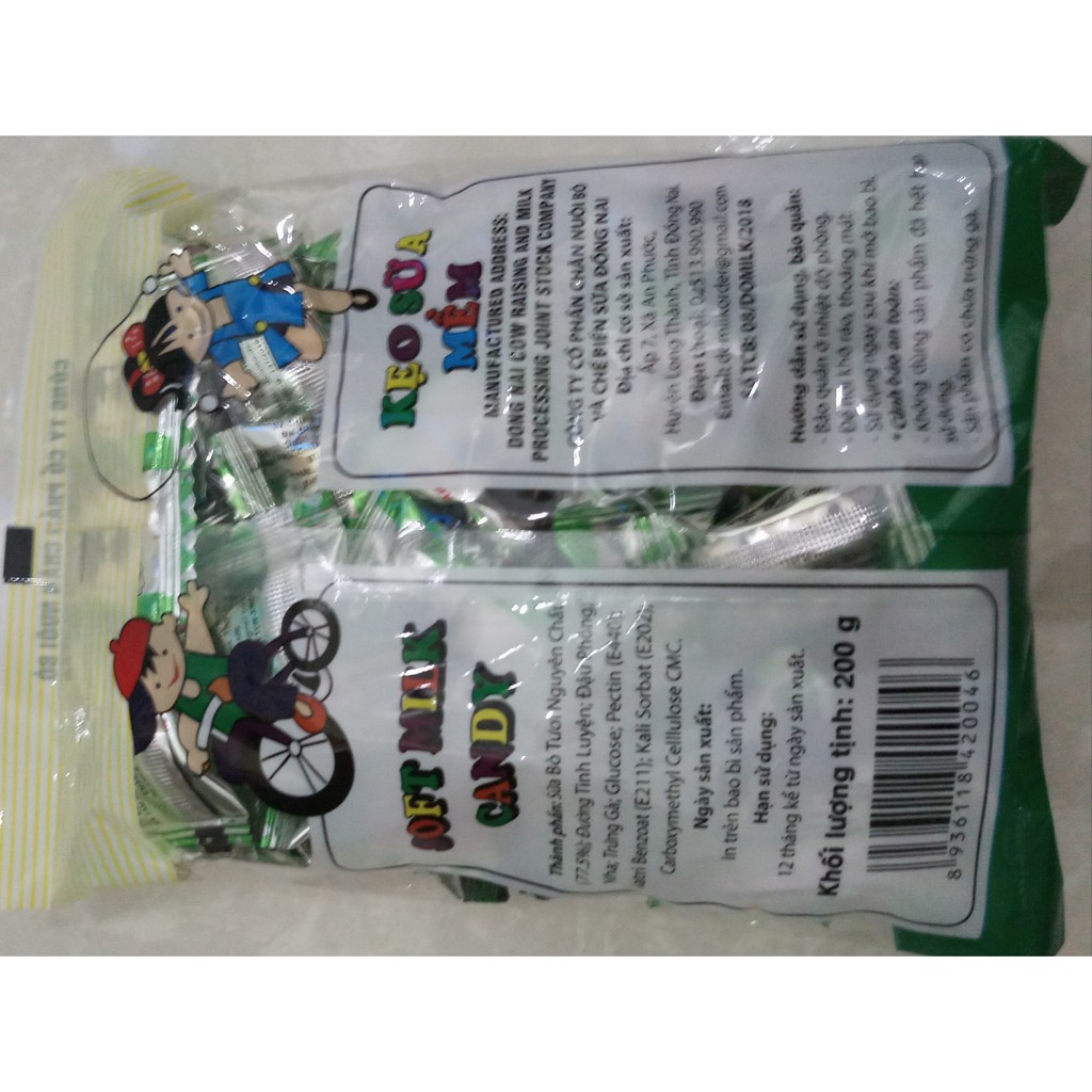 Kẹo Sữa Long Thành Nguyên Chất (Domilk) - 200gram/bịch