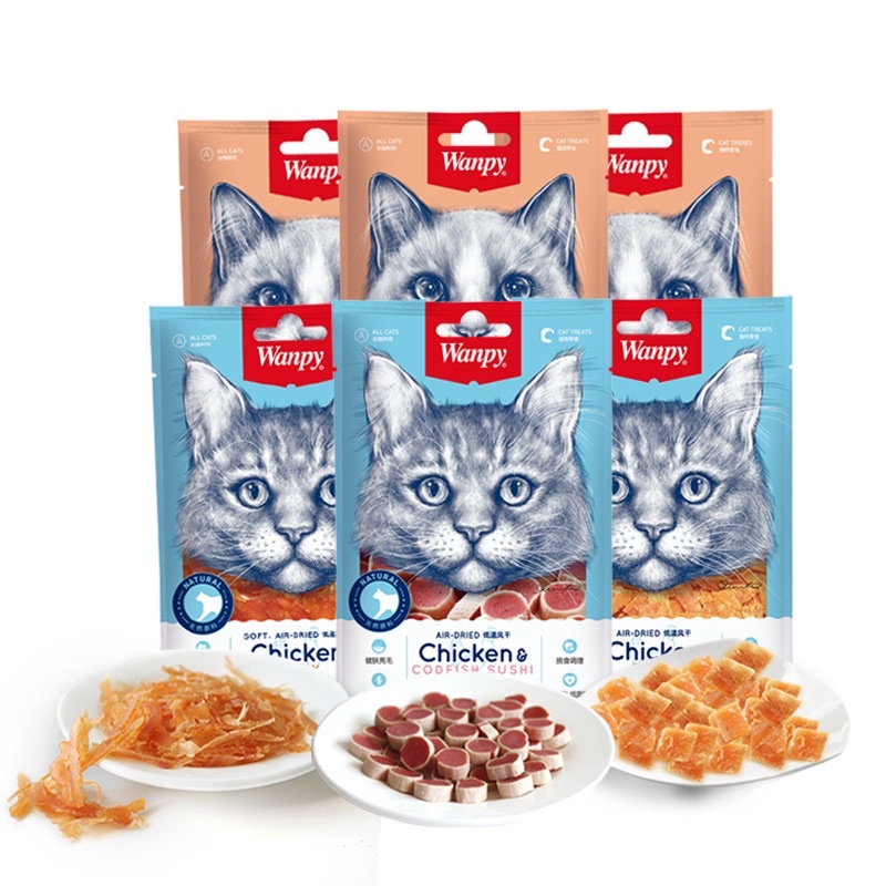 Bánh thưởng cho mèo Wanpy Đồ ăn vặt cho mèo Snacks dinh dưỡng tăng cân Surica WP09
