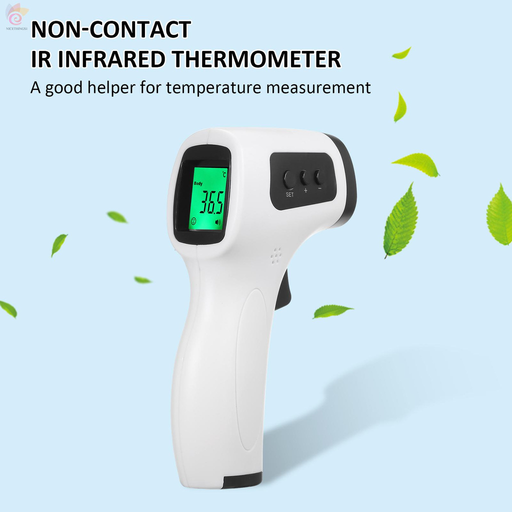 ET Non-contact Infrared Thermometer Forehead Temperature Measurement Voice Broadcast LCD Three Colors Backlight Digital Display ℃/℉ Accuracy ±0.2℃ Handheld Thermometric Indicator