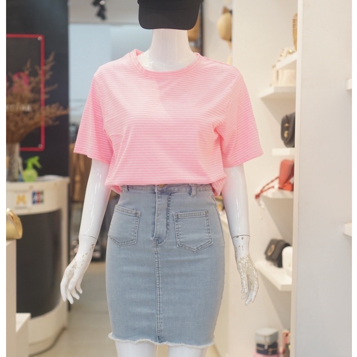 Áo phông, áo thun sọc nhí cotton nữ MENINA thời trang , chất mền mịn , thấm hút tốt