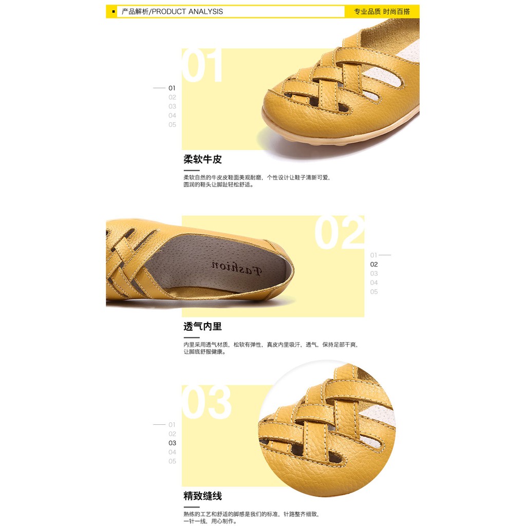 Giày Da Thật Đục Lỗ Thoáng Khí Siêu Nhẹ Cho Phụ Nữ Trung Niên | BigBuy360 - bigbuy360.vn