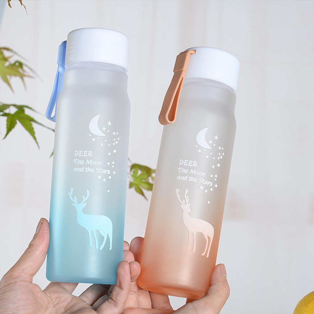 Bình Đựng Nước 500ml Bằng Nhựa Mờ Chống Rò Rỉ Có Tay Cầm Kèm Dây Đeo Cho Hoạt Động Thể Thao Ngoài Trời