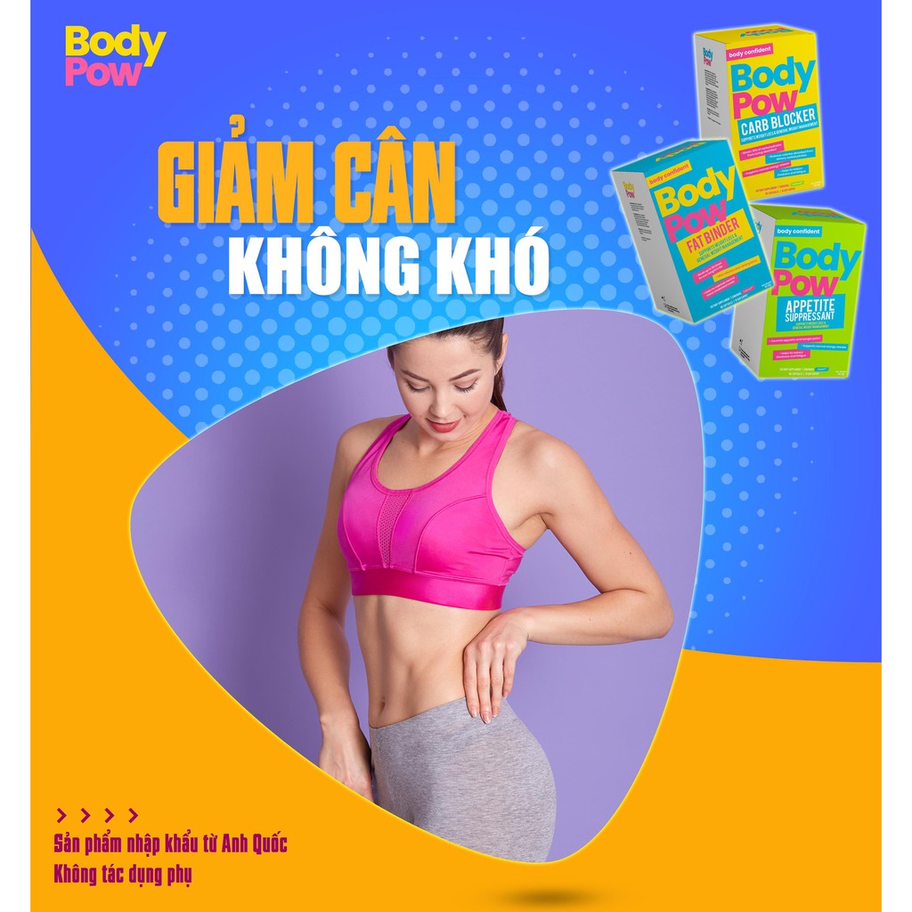 Viên Uống Giảm Cân Body Pow Carb Blocker (90Viên/hộp), cho chế độ ăn nhiều thực phẩm tinh bột, gạo, mì và đường | BigBuy360 - bigbuy360.vn