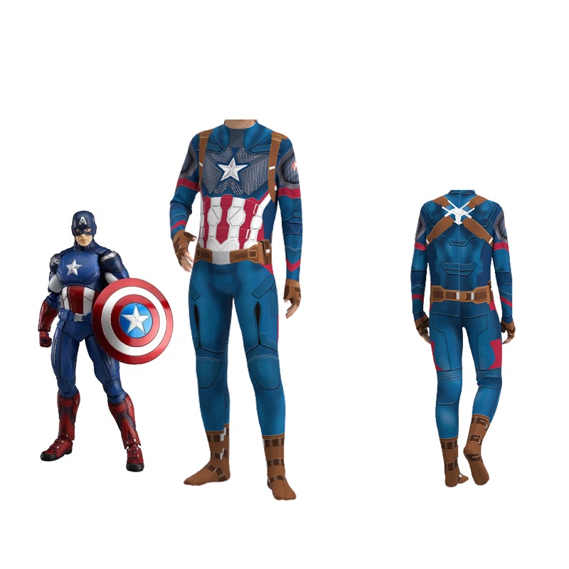 Marvel Captain America Kids Boys Party Cosplay Costume Jumpsuit Fancy Dress Outfit kid Gift