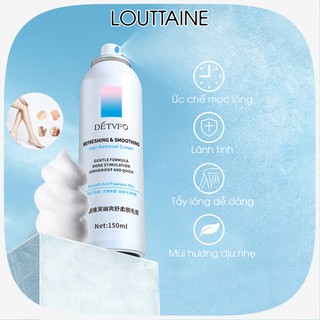 Chai xịt tẩy lông DÉTVFO 150ML chai xịt bọt nano tẩy lông nách lông chân tay hiệu quả, lành tính không gây đau rát