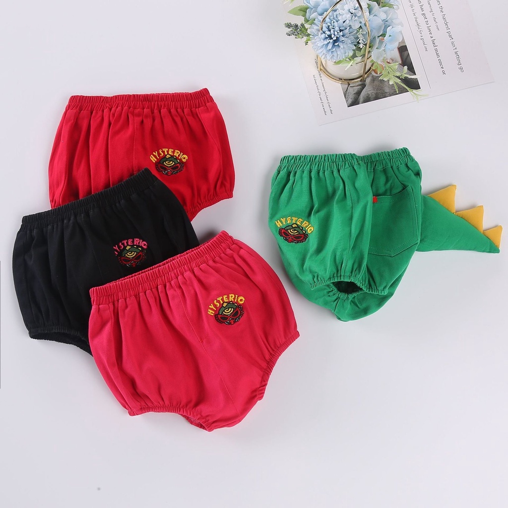Quần Cotton Màu Đen Thêu Họa Tiết Khủng Long Hoạt Hình Nhiều Màu Thời Trang Mùa Hè Cho Bé
