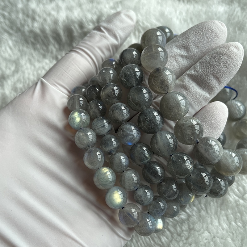 Đá Tự Nhiên AA Lớp Xanh Labradorite Hạt Tròn Vòng Tay Trang Sức Thời Trang Phụ Kiện 4mm 9mm 10mm 11m 12mm