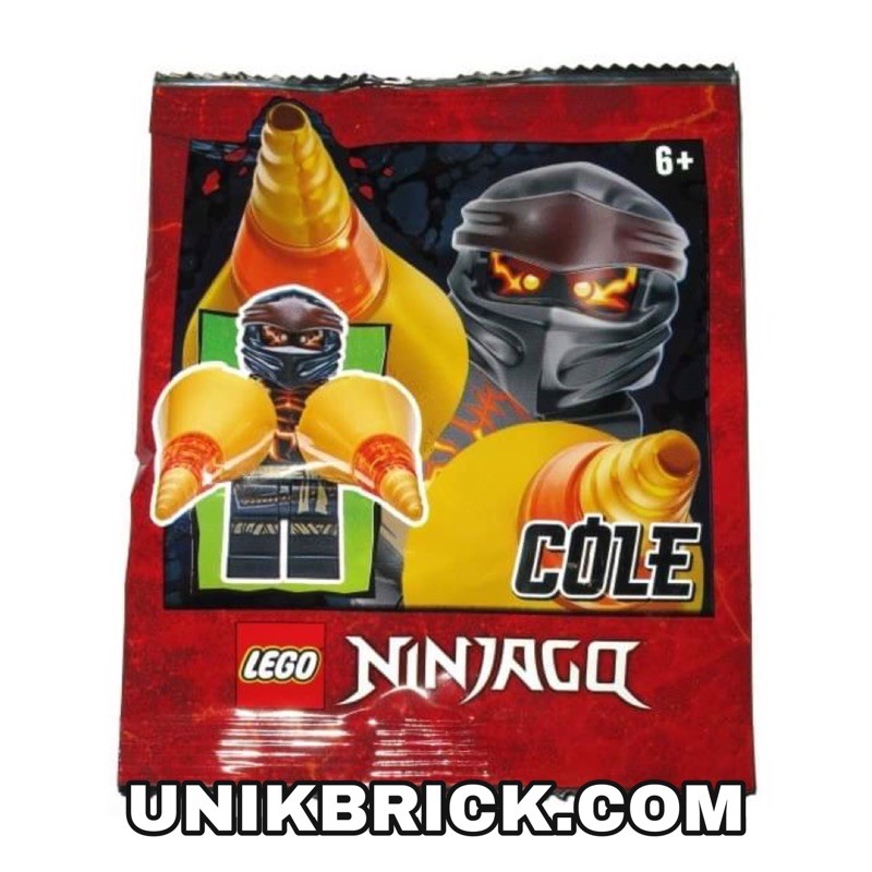 Lego UNIK BRICK Ninjago 892071 Cole Foil Pack Polybag Túi nhân vật ninja đen Cole chính hãng .