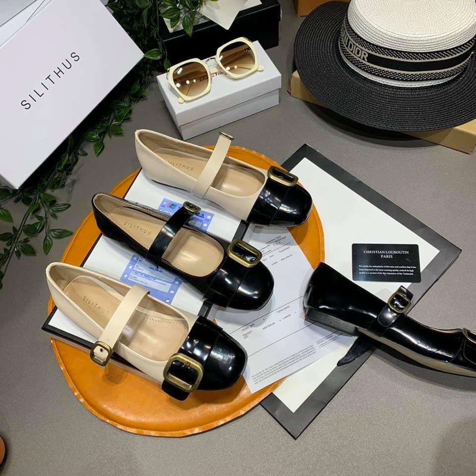 Giày Búp Bê Quai Vuông To Phối Da Hai Màu TONGKHOCHITUE , Giay Bệt Nữ Vintage | BigBuy360 - bigbuy360.vn