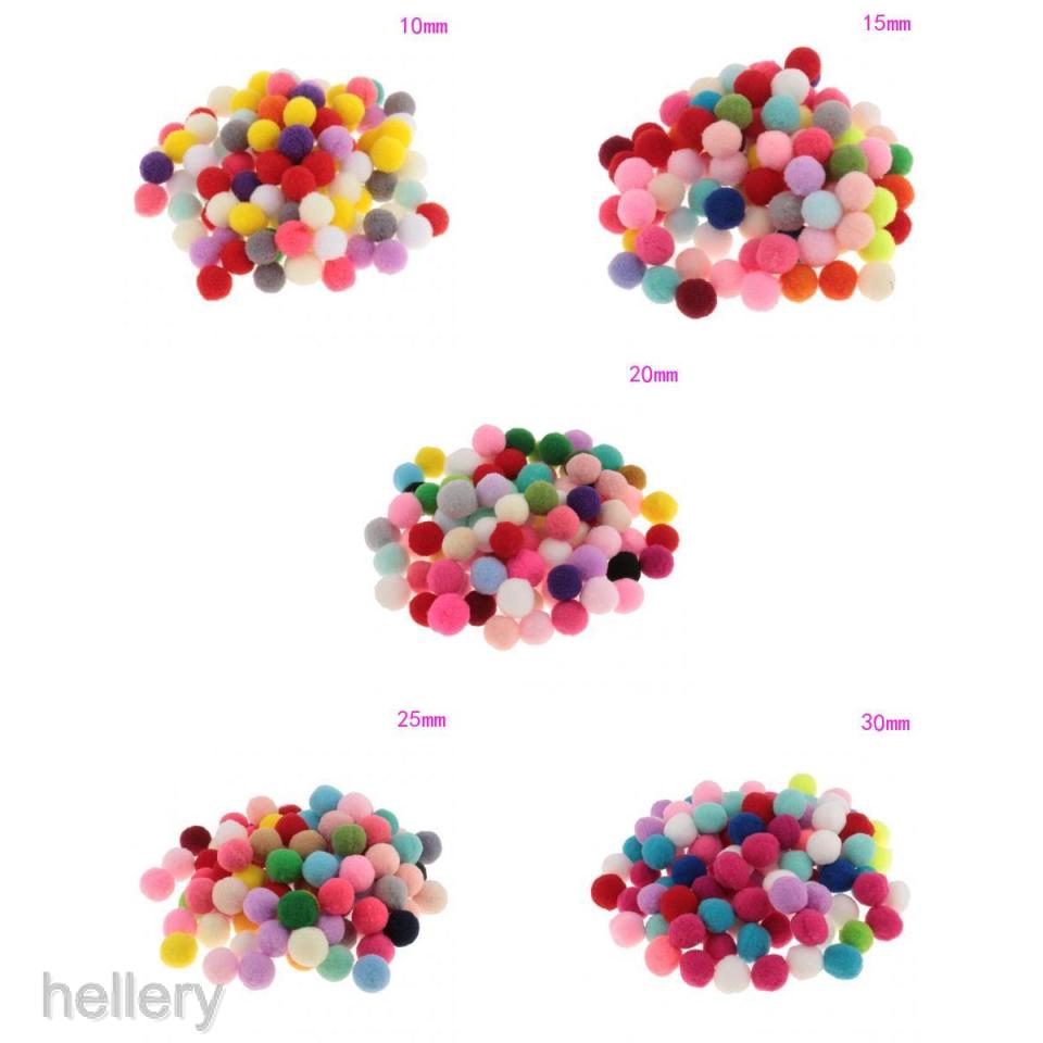 Set 100 Quả Cầu Lông Xù Mini Dùng Trang Trí Giáng Sinh DIY