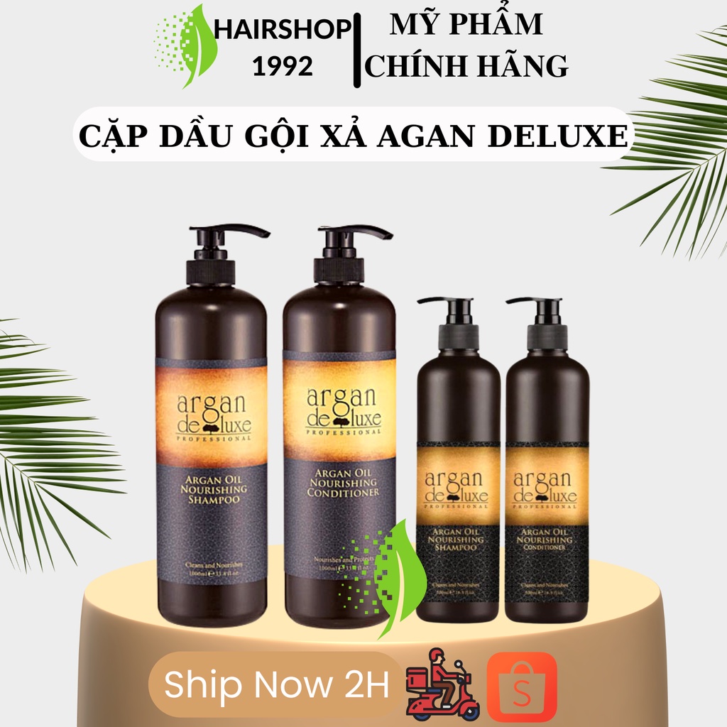 Cặp dầu gội xả ARGAN OIL DELUXE 1000ML * 2 Phục hồi tái sinh mầm tóc hương nước hoa chính hãng | HAIRSHOP_1992