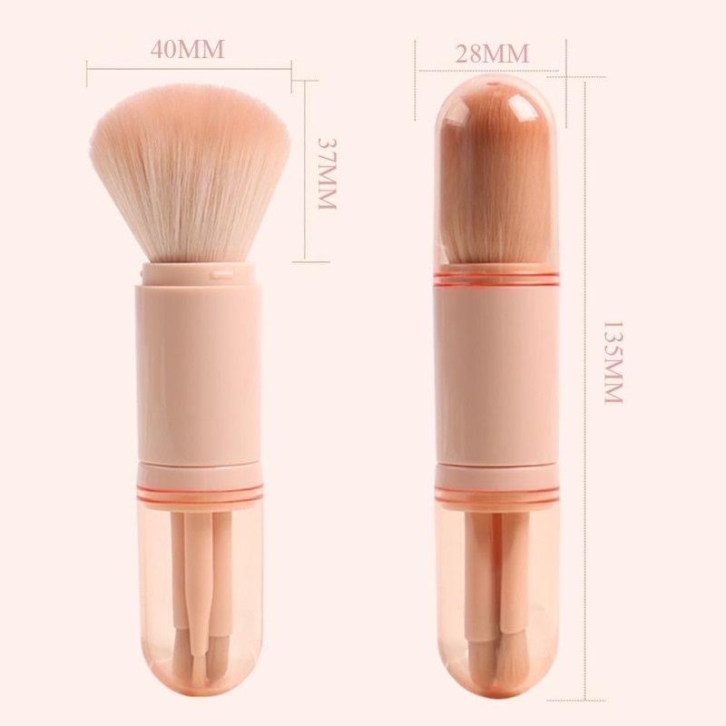 Bộ Cọ Trang Điểm Mini 4 Món, Set cọ cá nhân trang điểm phấn mắt thiết kế sáng tạo có thể thu vào hộp