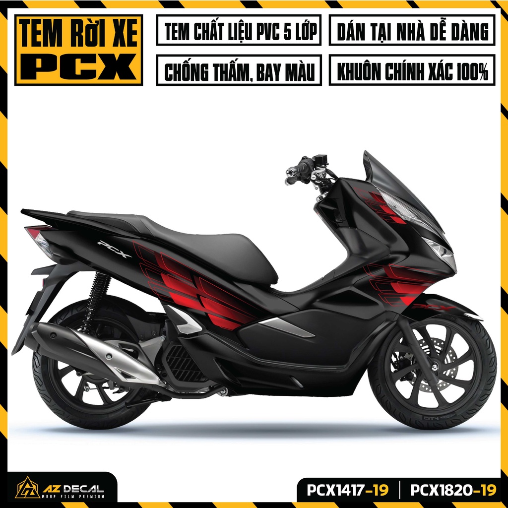 Tem Chế Dán Xe PCX Thiết Kế Đôi Cánh | PCX-19 | Decal Rời Dán Xe PCX 125 160 150 Chống Nước, Bền Màu