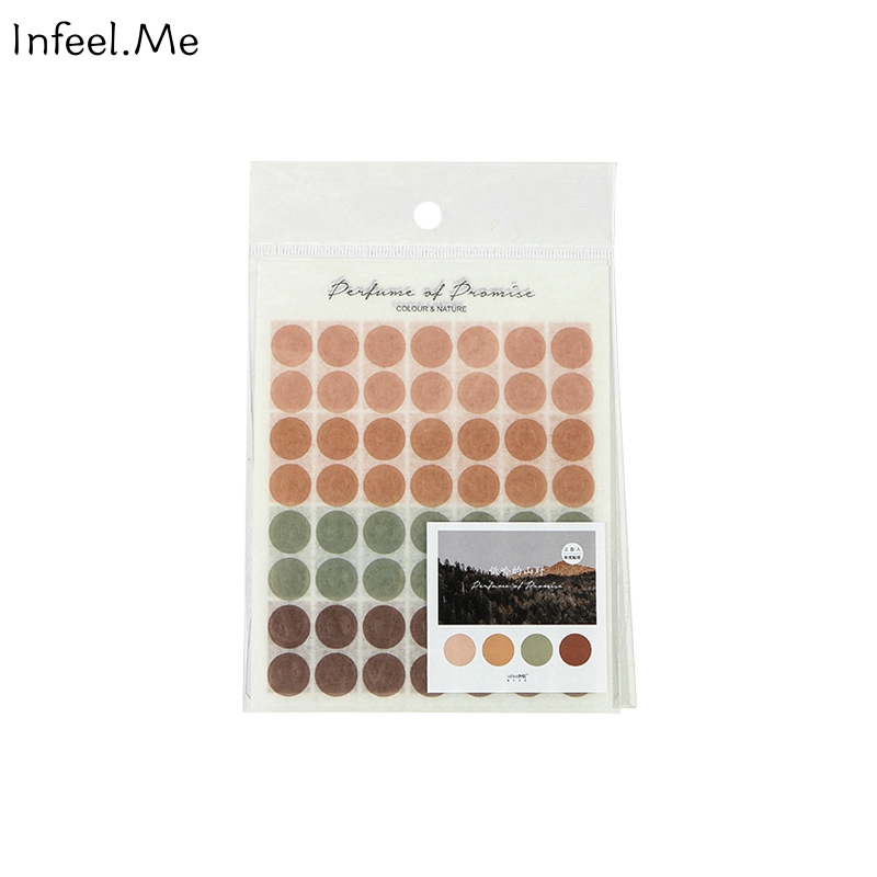 Bộ 3 tấm miếng dán Infeel.Me màu sắc tự nhiên trang trí album/sổ tay DIY