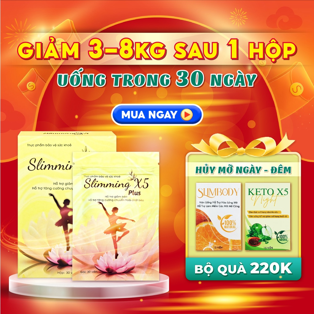 Viên uống giảm cân Slimming X5 Plus hộp 30 viên, hỗ trợ giảm cân cấp tốc, giảm cân nhanh, giảm béo tại nhà không mệt mỏi
