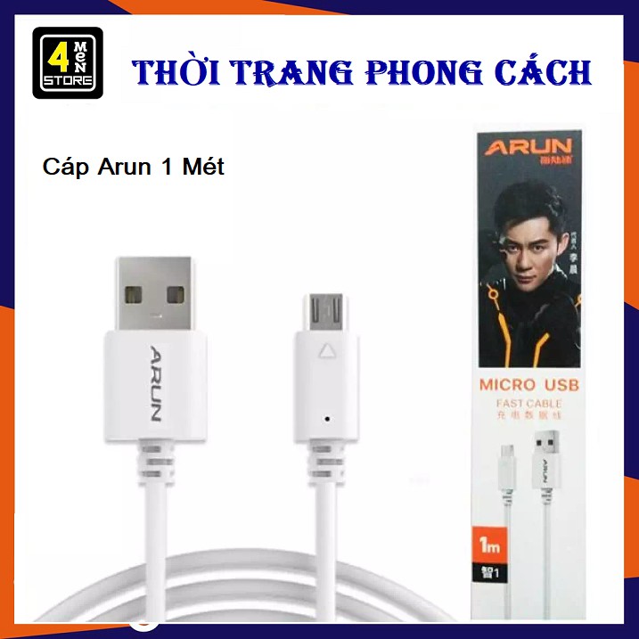 ⚡ Cáp Sạc Micro USB ARUN dài 1m - Cáp Sạc Arun 1M ( Trắng ) ⚡