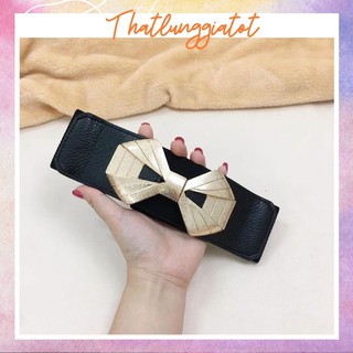 Đai váy thun mặt nơ, phối đầm cá tính bản to 6cm dv032 - thắt lưng giá tốt