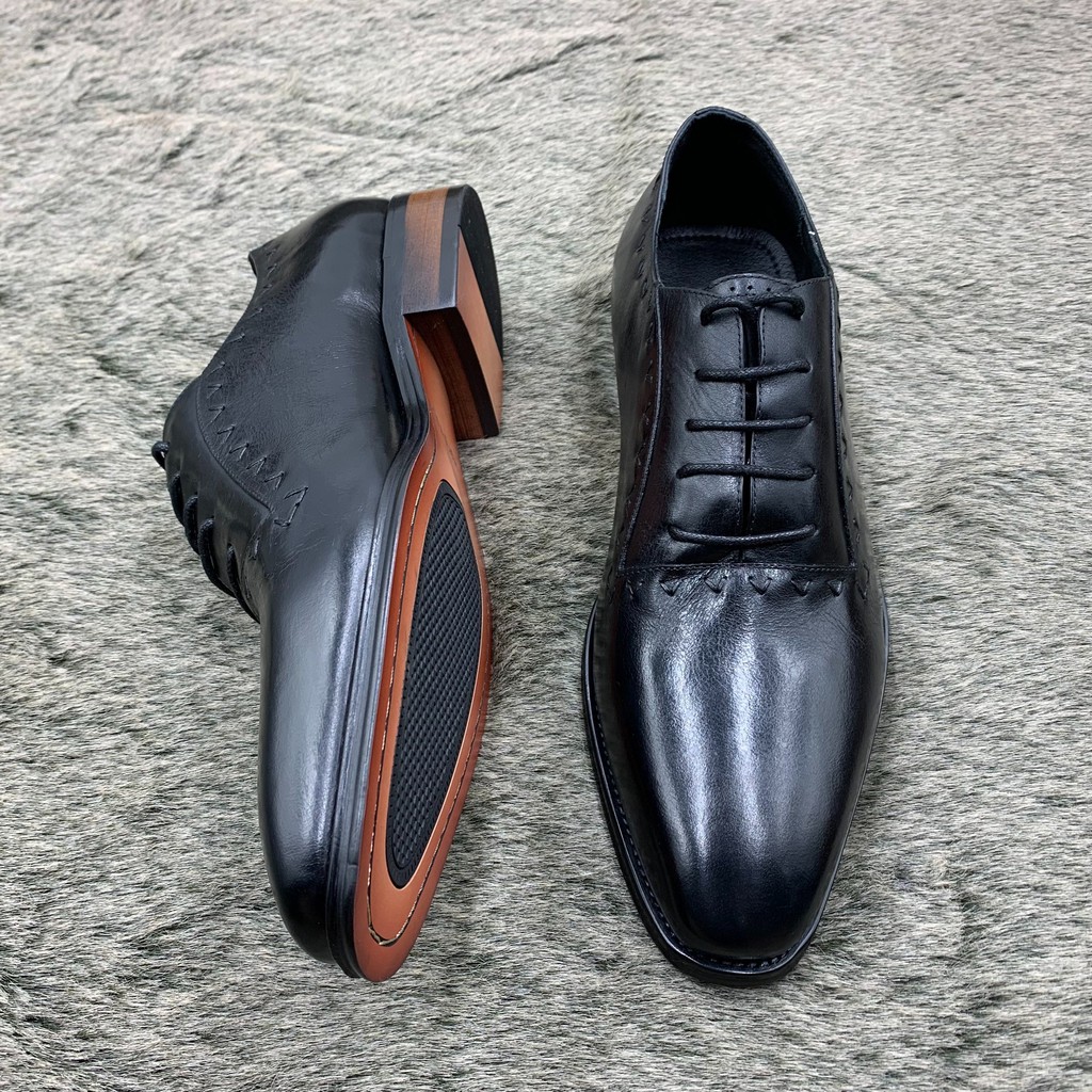 Giầy da nam công sở buộc dây đế phíp cao cấp, giầy oxford nam