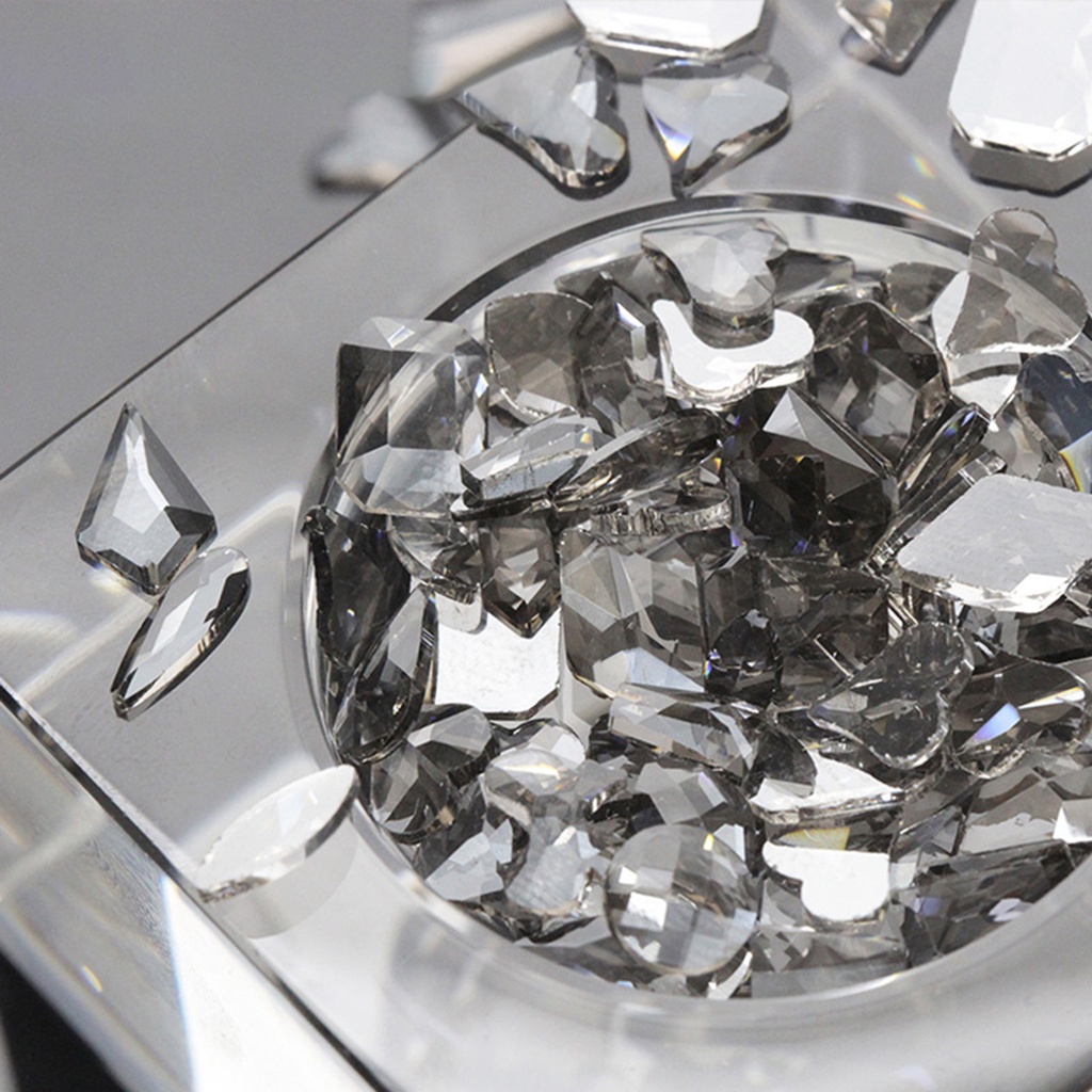 Túi 100 Hạt Đá Zirconia Trang Trí Móng Tay / Lưng Phẳng Không Thời Gian Lâu Trôi