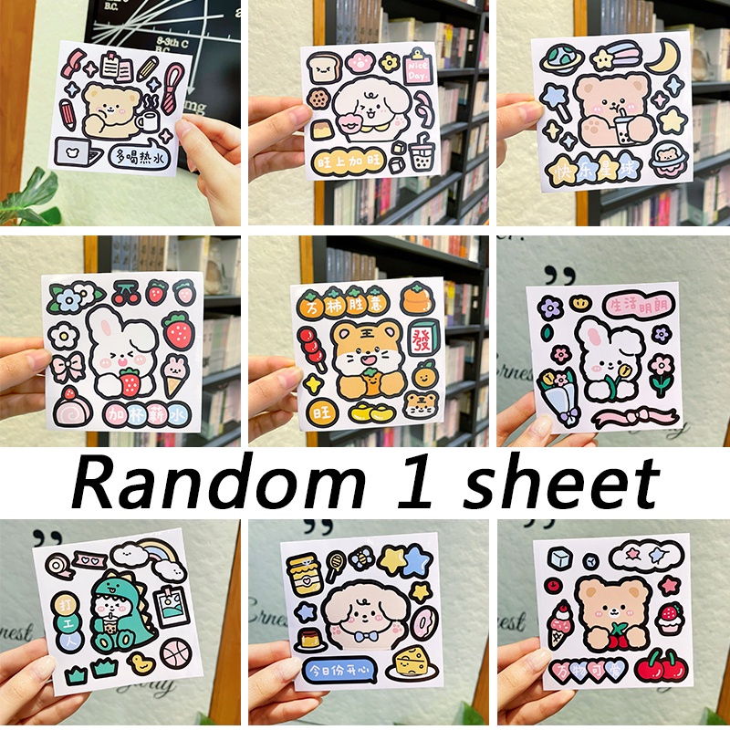 Miếng Dán Trang Trí Nhật Ký/Nhật Ký Hình Động Vật Hoạt Hình Dễ Thương DIY