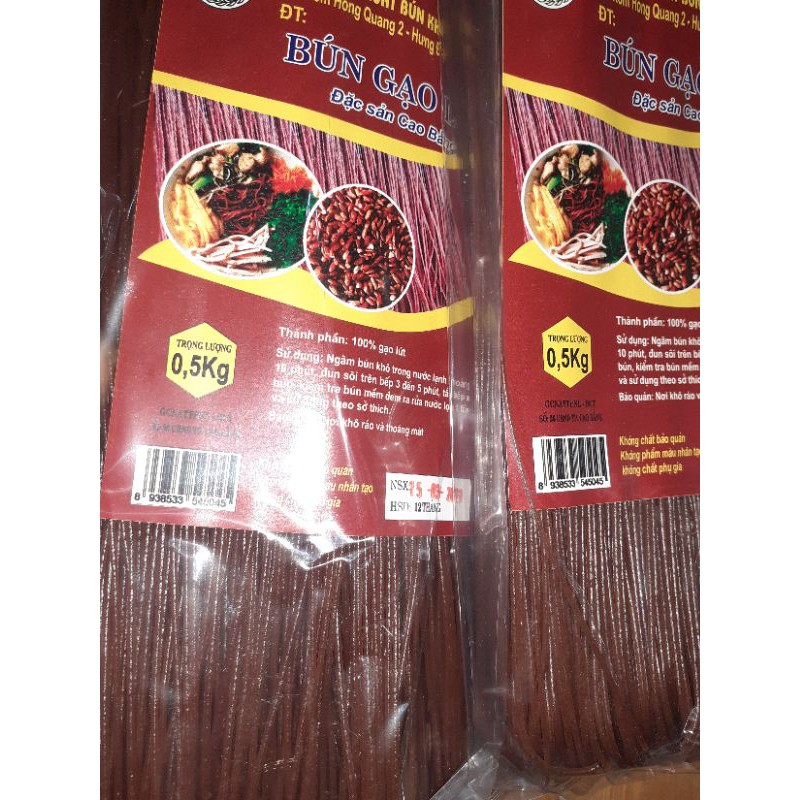 Bún khô gạo lứt - gói 0.5 kg
