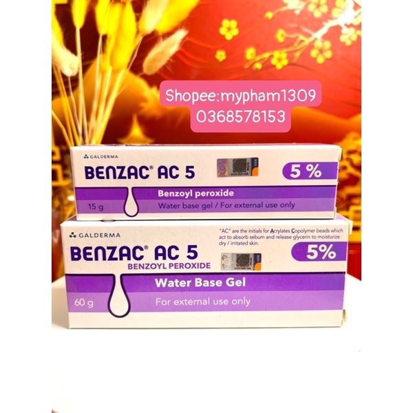 BENZAC AC 5 BENZOYL PEROXIDE 5% giảm mụn