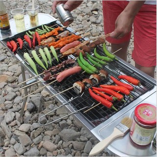 [MuradShop] Lò nướng than inox giả ngoại BBQ 73x33x71cm