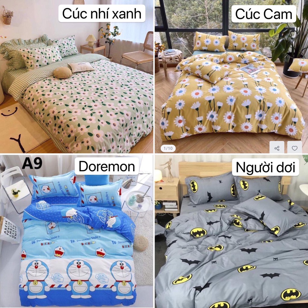 [ GIÁ HỦY DIỆT ] - Bộ Chăn Ga Gối Cotton Poly Phong Cách Hàn Quốc , Chọn Mẫu Note Phần Ghi Chú Hoặc Chat Chọn Mẫu