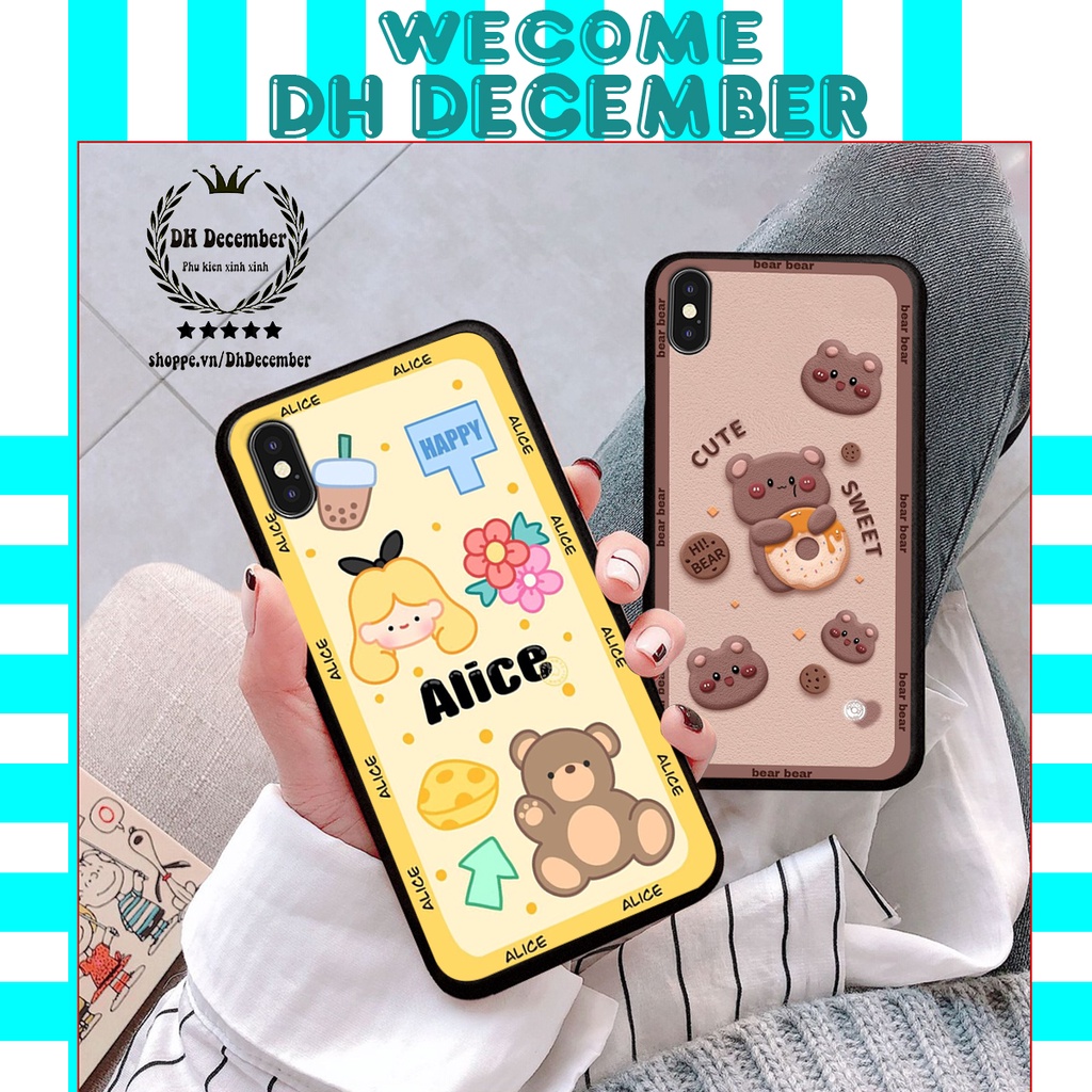 Ốp lưng IPHONE X / XS / XS MAX  in hình 3D gấu mới nhất - sang - chảnh - ĐẸP- BỀN