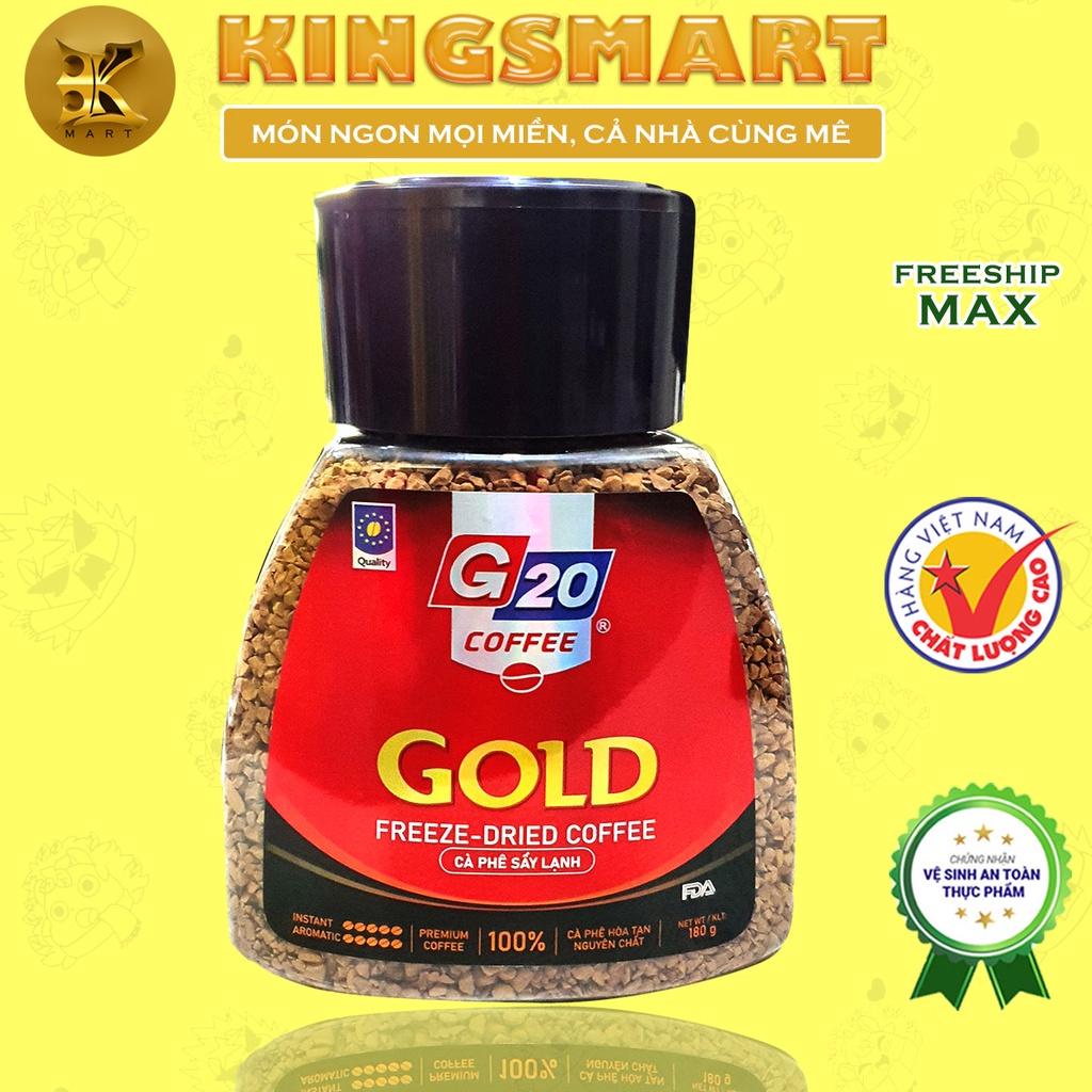 Cà Phê Sấy Lạnh Tinh Thể Nguyên Chất GOLD Hũ 180G Thương Hiệu G20 COFFEE - THIÊN SA