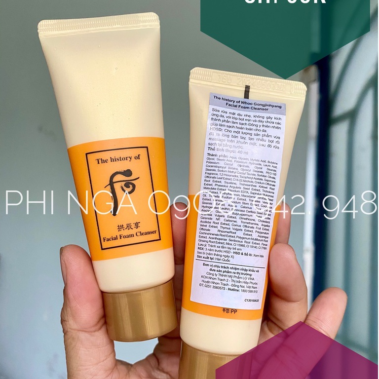 Chuẩn Auth - Sữa rửa mặt Whoo vàng nhân sâm 40ml