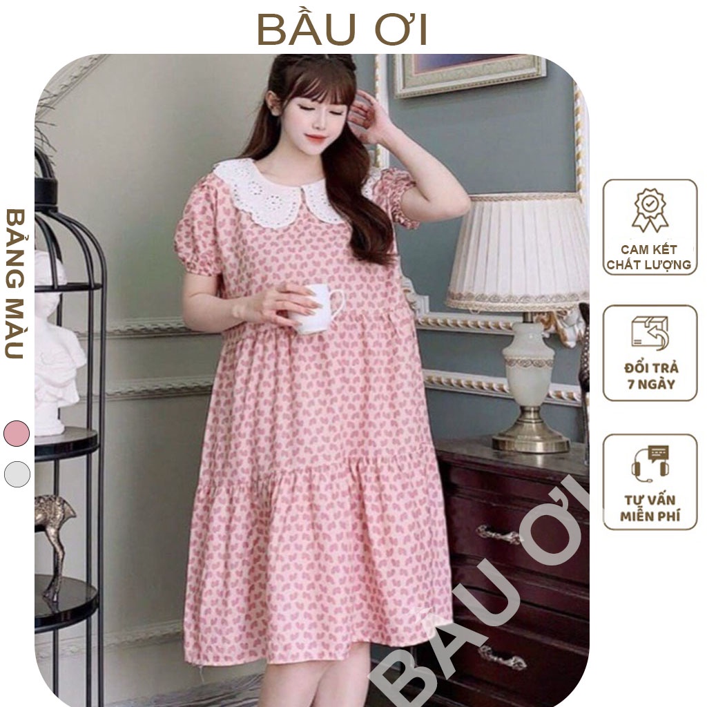 [BAUOII] VÁY BẦU HOA - ĐẦM BẦU THỜI TRANG HÀN QUỐC KIỂU DÁNG BABYDOLL MẶC ĐI LÀM ĐI CHƠI ĐI TIỆC ĐỀU ĐẸP