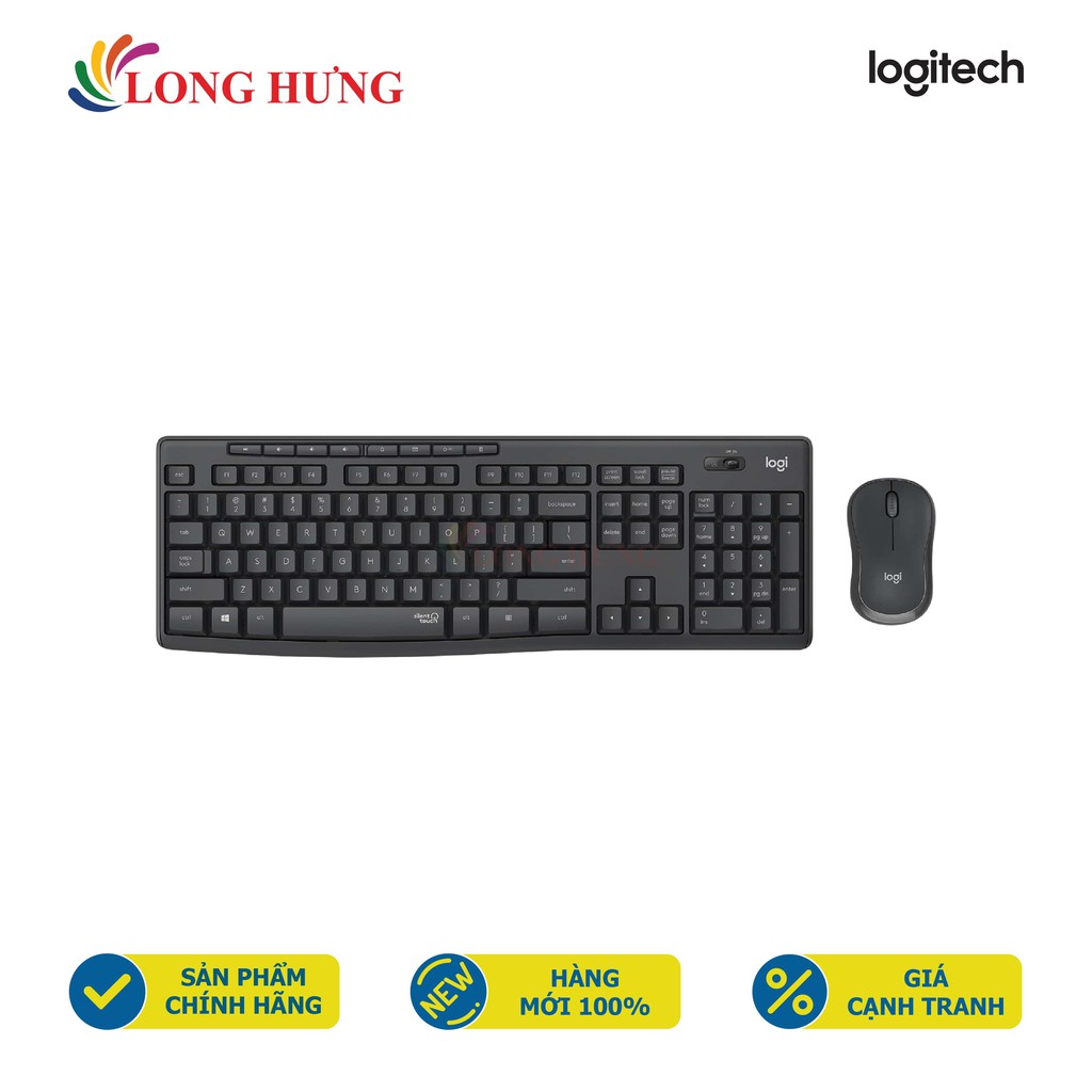 Combo chuột và bàn phím không dây Logitech MK295 - Hàng chính hãng - Thiết kế nhỏ gọn Phím bấm êm ái