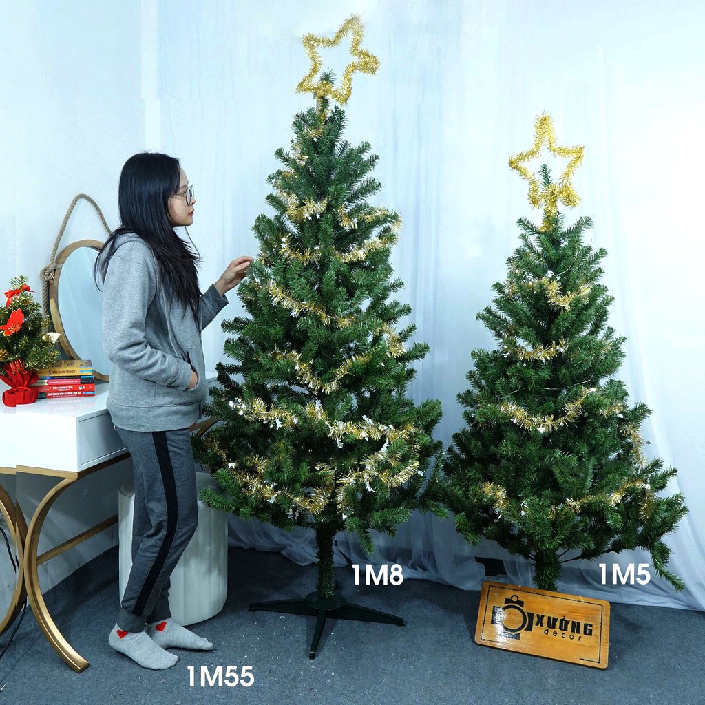 Cây thông noel 1m5 (150cm) trang trí giáng sinh cho nhà cửa, phòng khách, phòng ngủ hàng Việt Nam chất lượng cao