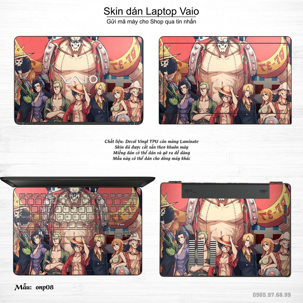 Skin dán Laptop Sony Vaio in hình One Piece _nhiều mẫu 6 (inbox mã máy cho Shop)