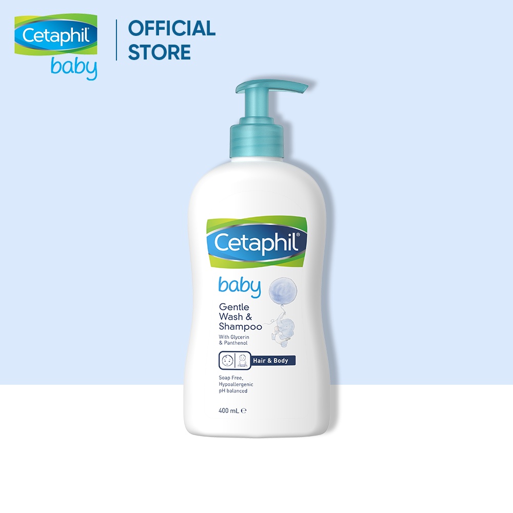 Sữa tắm gội dịu nhẹ cho bé Cetaphil Baby Gentle Wash &amp; Shampoo 400ml [Nhập Khẩu Chính Hãng]