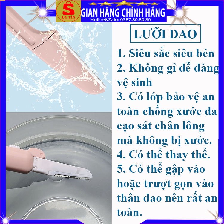Bộ 3 dao cạo lông mặt nách chân tay lông mày mi chân mày vùng kín body thay đổi lưỡi loại xịn Sidumi hàn quốc cho nữ tốt